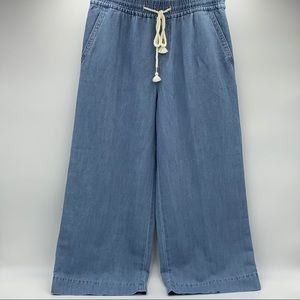 LOFT Cotton Linen Blend Wide Leg Crop Jeans - NWT